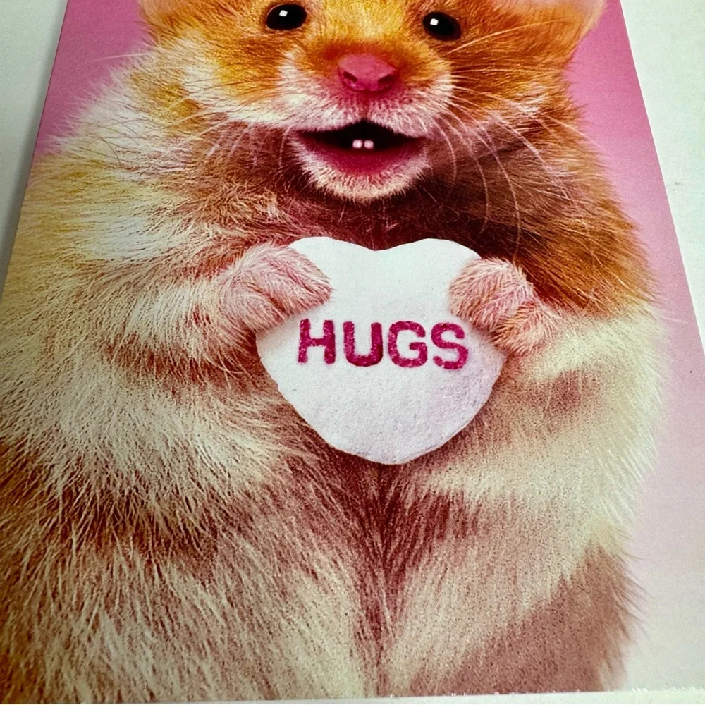 6 Avanti Greeting cards- Mouse holding hugs candy Holiday: Valentines Day